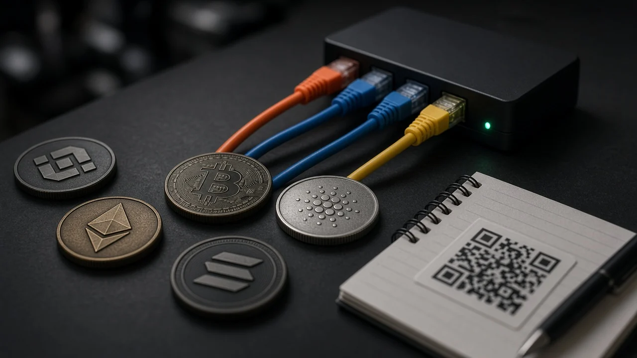 Crypto deposits. Match ticker, network and wallet address